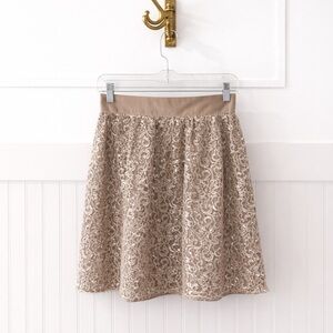 J. Crew Taupe Lace Circle Skirt
